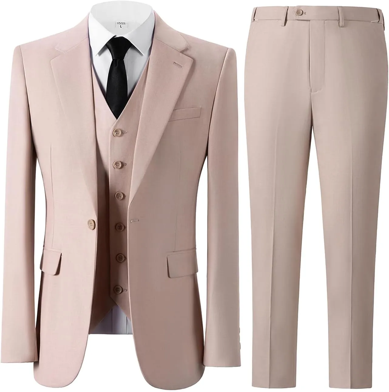 Men's 3 Piece Regualr Fit One Button Formal Business Men Suit Groomsman Tuxedos for Wedding(Blazer Vest Pant)