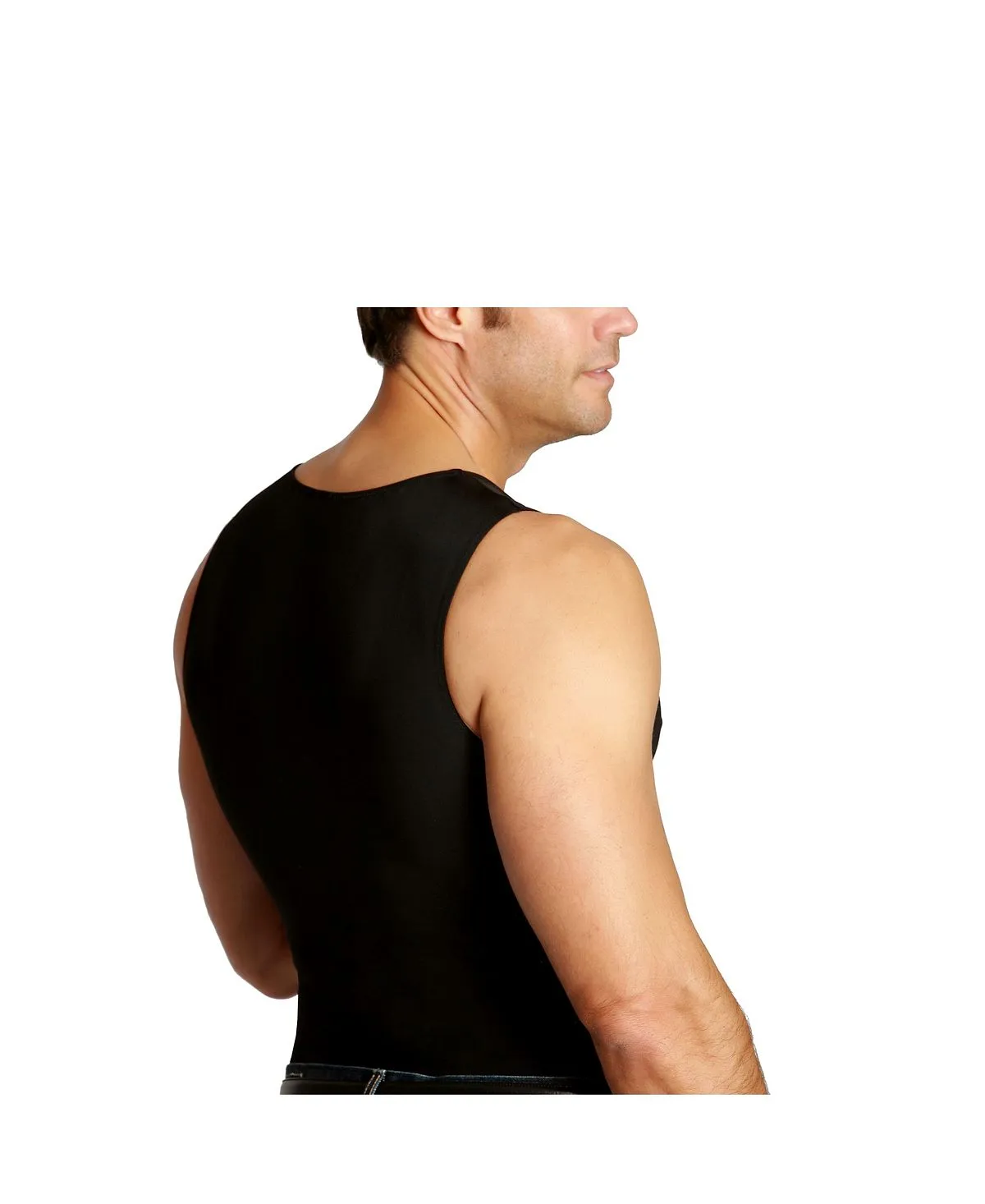Men's big & tall insta slim T-shirt with compression muscles Instaslim, black