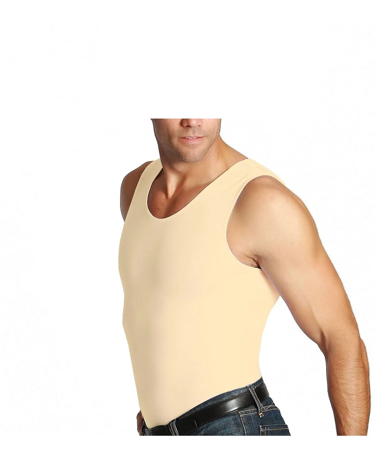 Men's big & tall insta slim T-shirt with compression muscles Instaslim, black