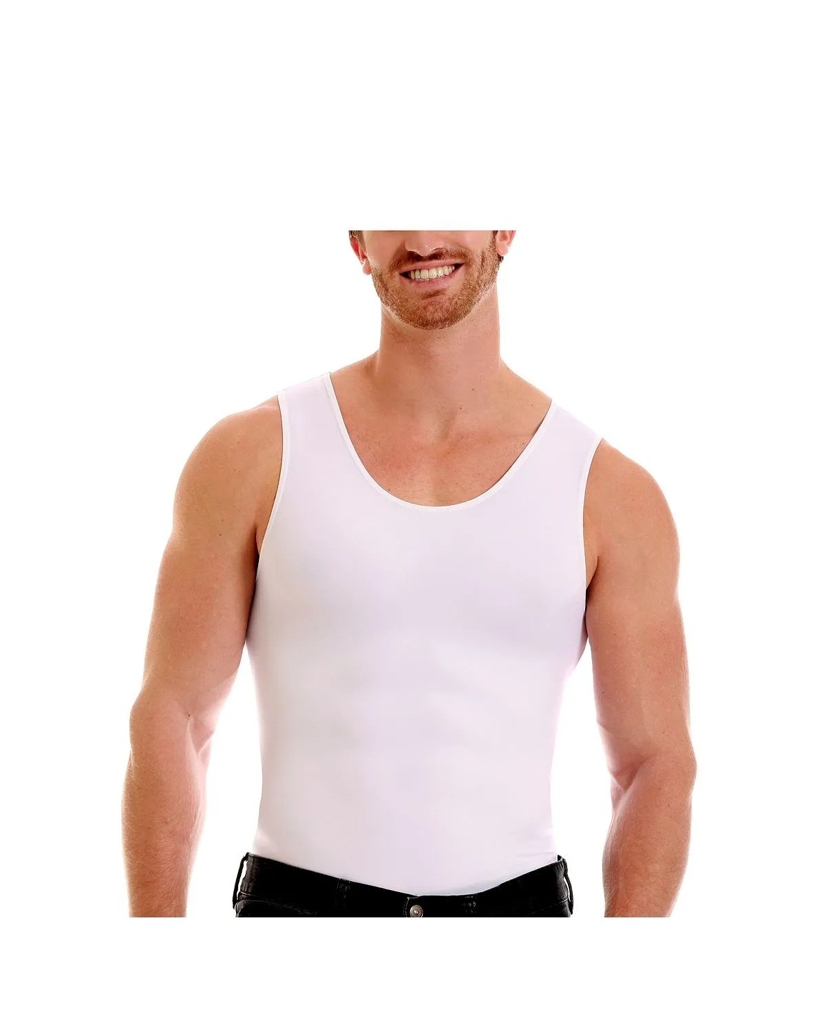 Men's big & tall insta slim T-shirt with compression muscles Instaslim, black