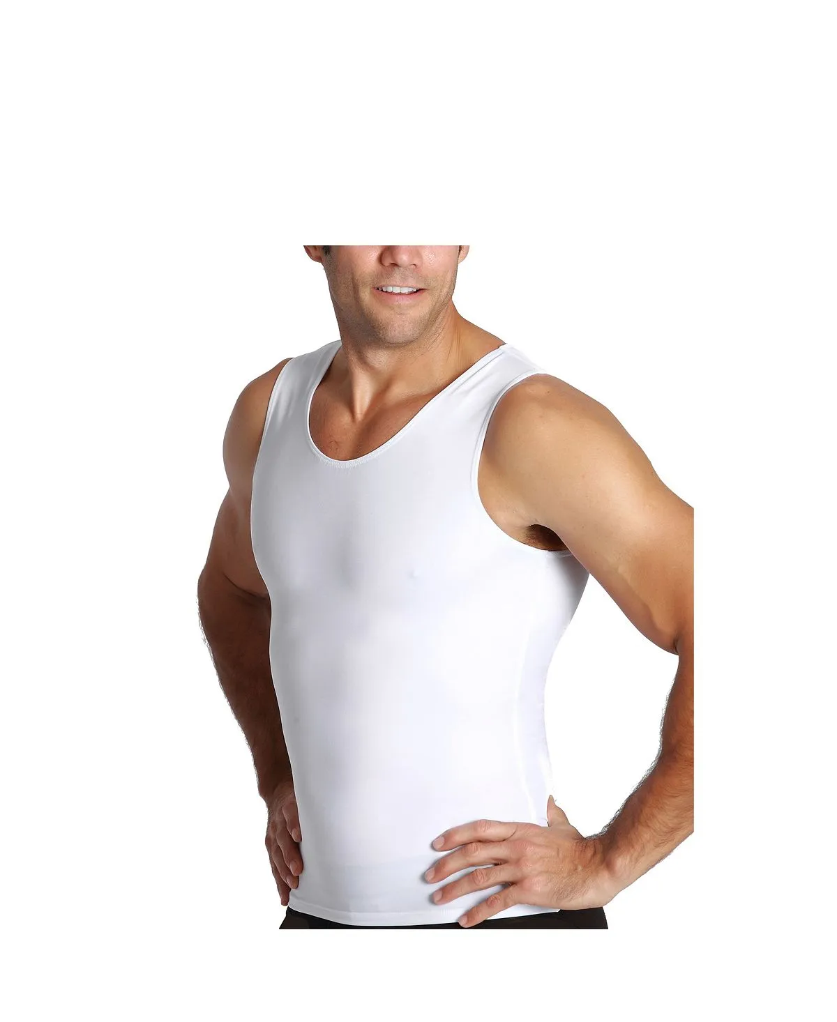 Men's big & tall insta slim T-shirt with compression muscles Instaslim, black