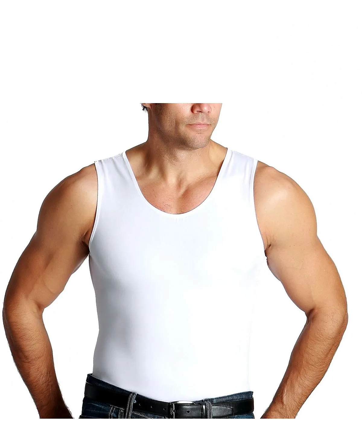 Men's big & tall insta slim T-shirt with compression muscles Instaslim, black