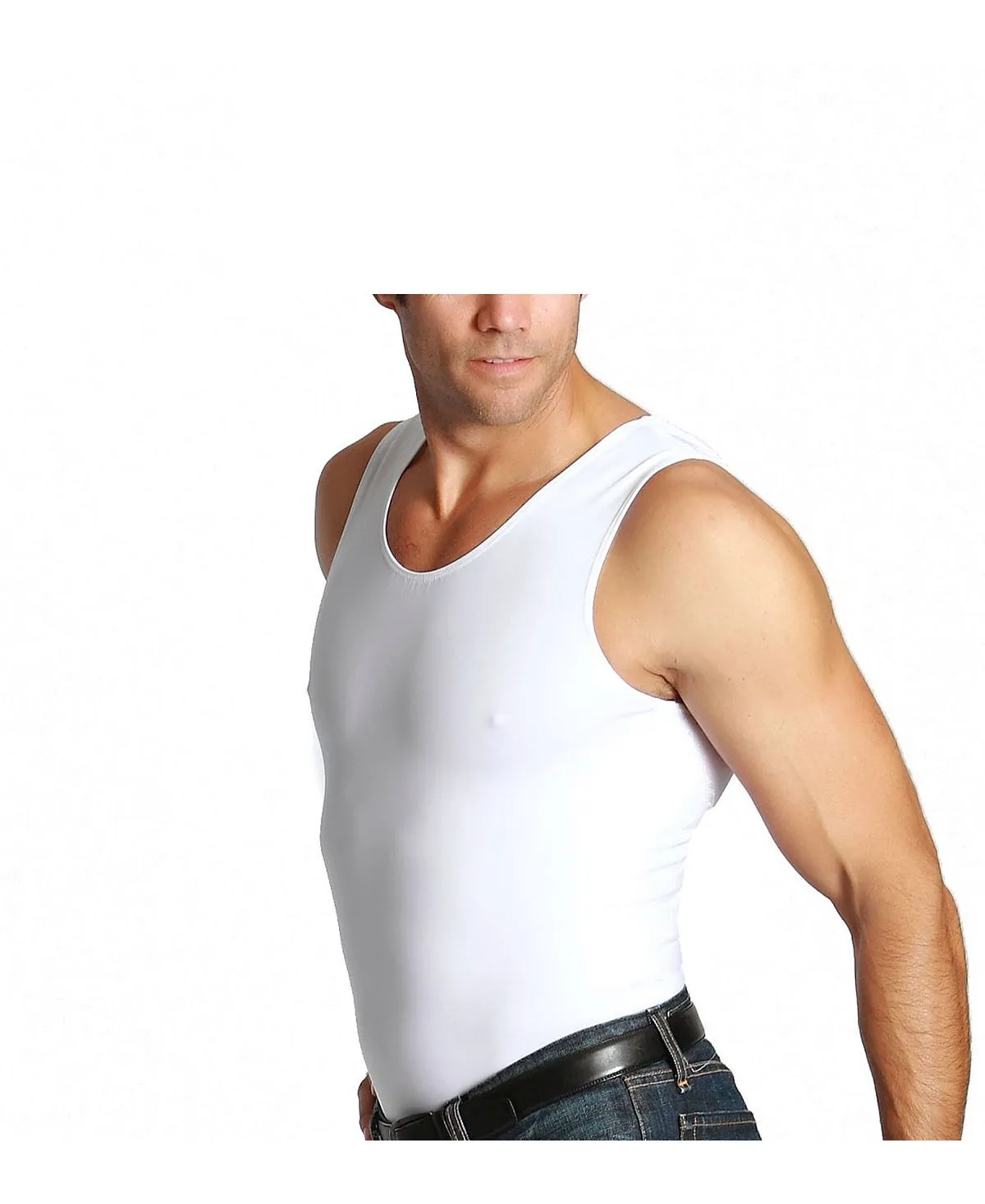 Men's big & tall insta slim T-shirt with compression muscles Instaslim, black