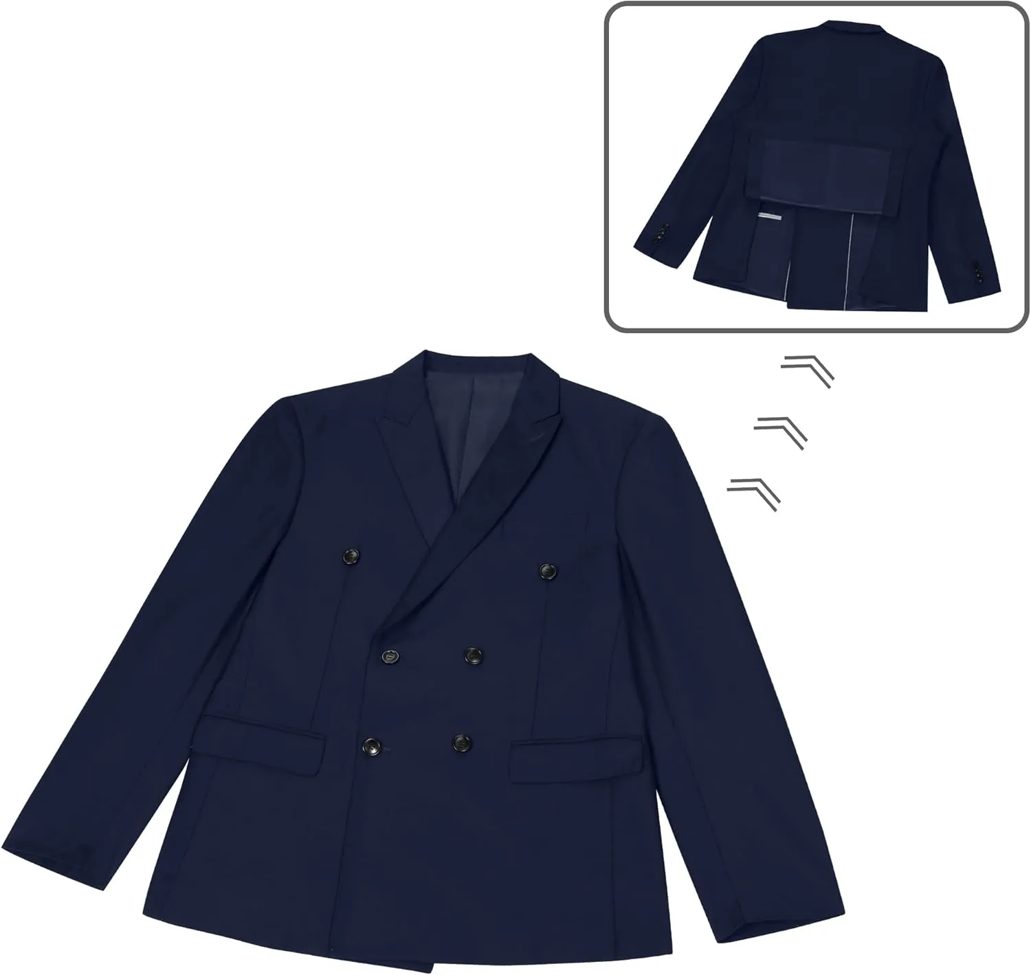 Mens Double Breasted Suit Slim Fit Solid Suit Jacket and Dress Pants 2 Piece Set Prom Wedding Suits for Men