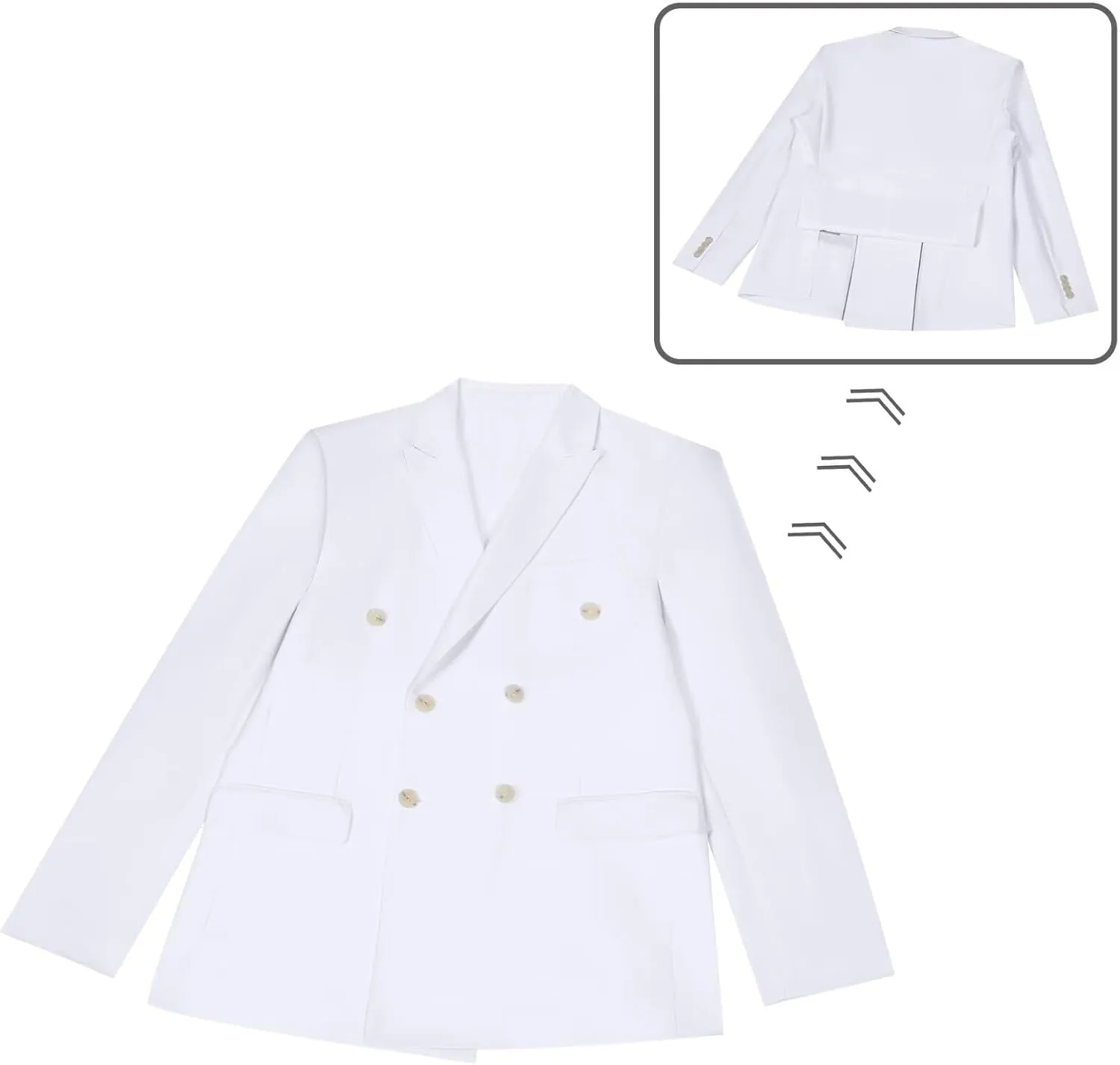 Mens Double Breasted Suit Slim Fit Solid Suit Jacket and Dress Pants 2 Piece Set Prom Wedding Suits for Men