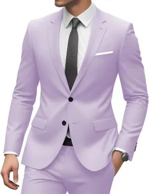 Mens Slim Fit 2 Piece Suit Formal Groomsmen Suit Wedding 2 Button Solid Jacket Pants Set Prom Suits for Man
