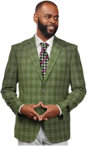 Mens Suit 2 & 3 Piece Plaid and Pinstripe Suit for Men Classic Regular fit Also in Big and Tall
