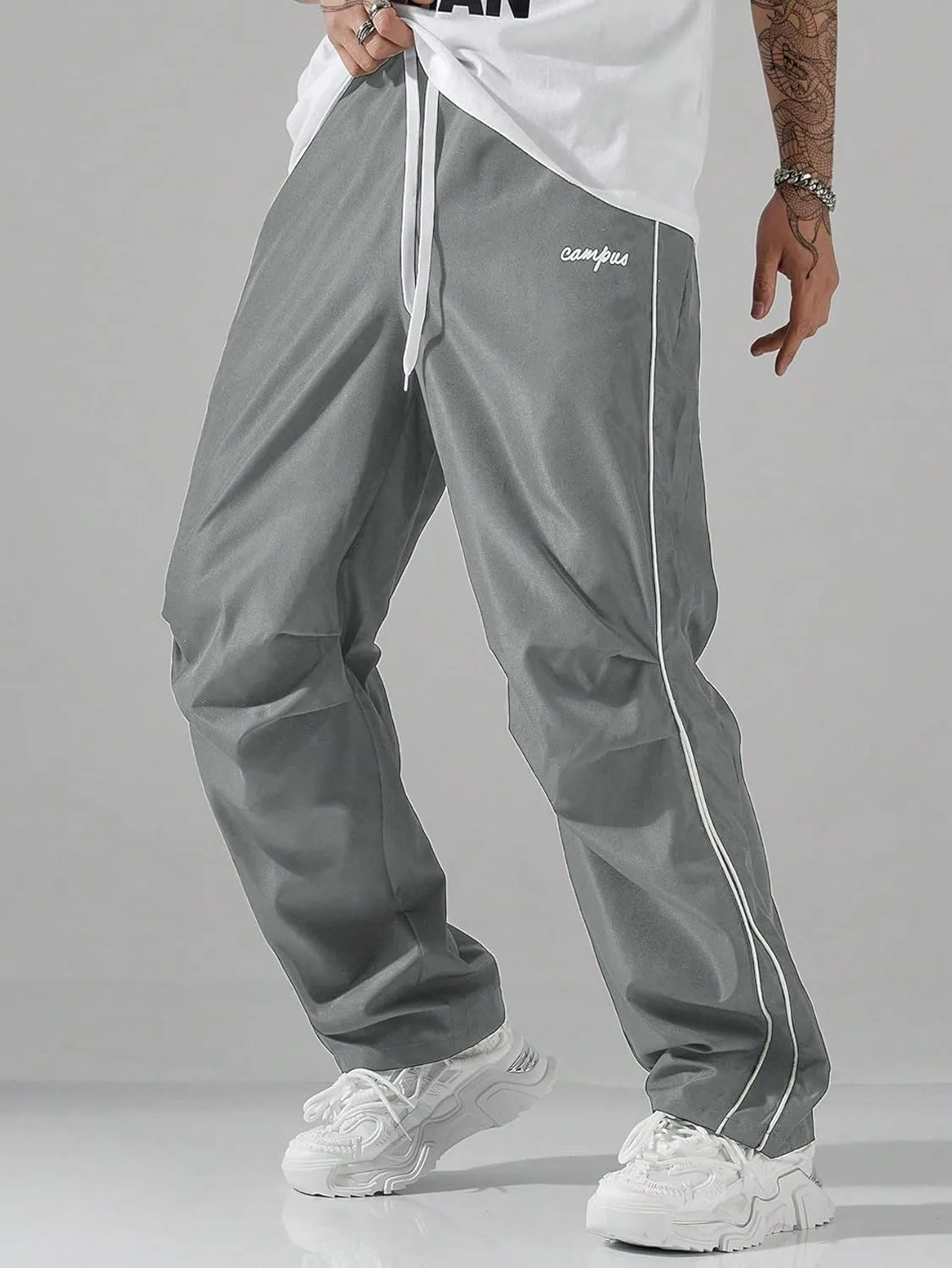 Men's Y2K Baggy Sweatpants Parachute Pants Wide Leg Vintage Track Pants Casual Streetwear