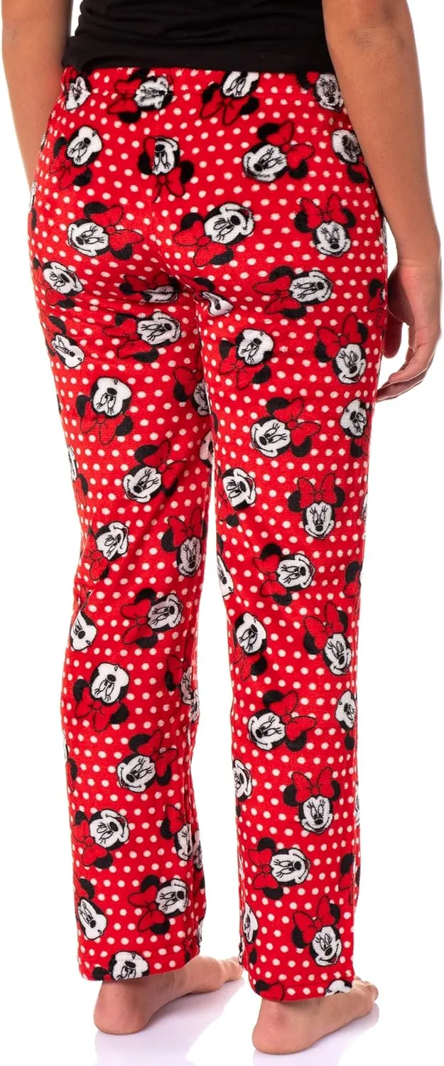 MJC Womens Disney's Minnie Mouse Plush Red Polka Dot Loungepant