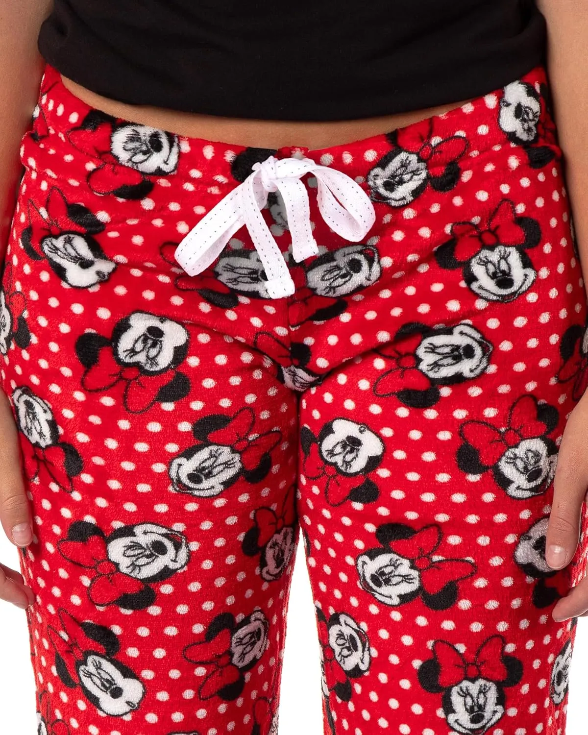MJC Womens Disney's Minnie Mouse Plush Red Polka Dot Loungepant