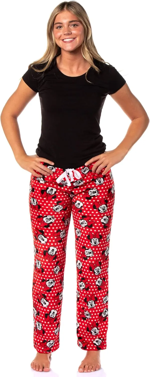 MJC Womens Disney's Minnie Mouse Plush Red Polka Dot Loungepant
