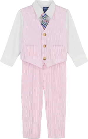 Nautica Baby Boys' 4-Piece Suit Set with Dress Shirt, Vest, Pants, and Tie