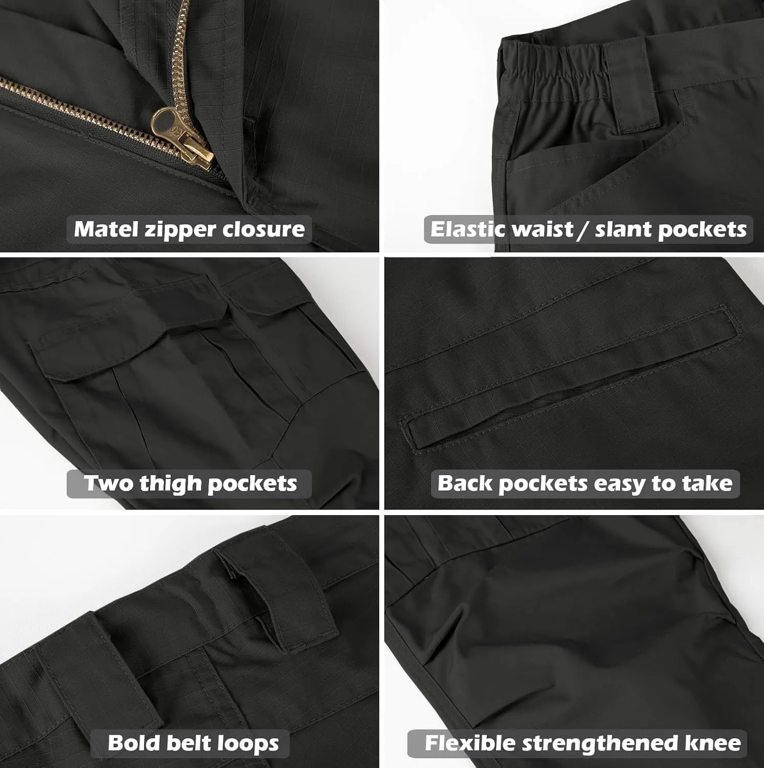 NAVEKULL Men's Outdoor Tactical Pants Rip Stop Lightweight Waterproof Military Combat Cargo Work Hiking Pants