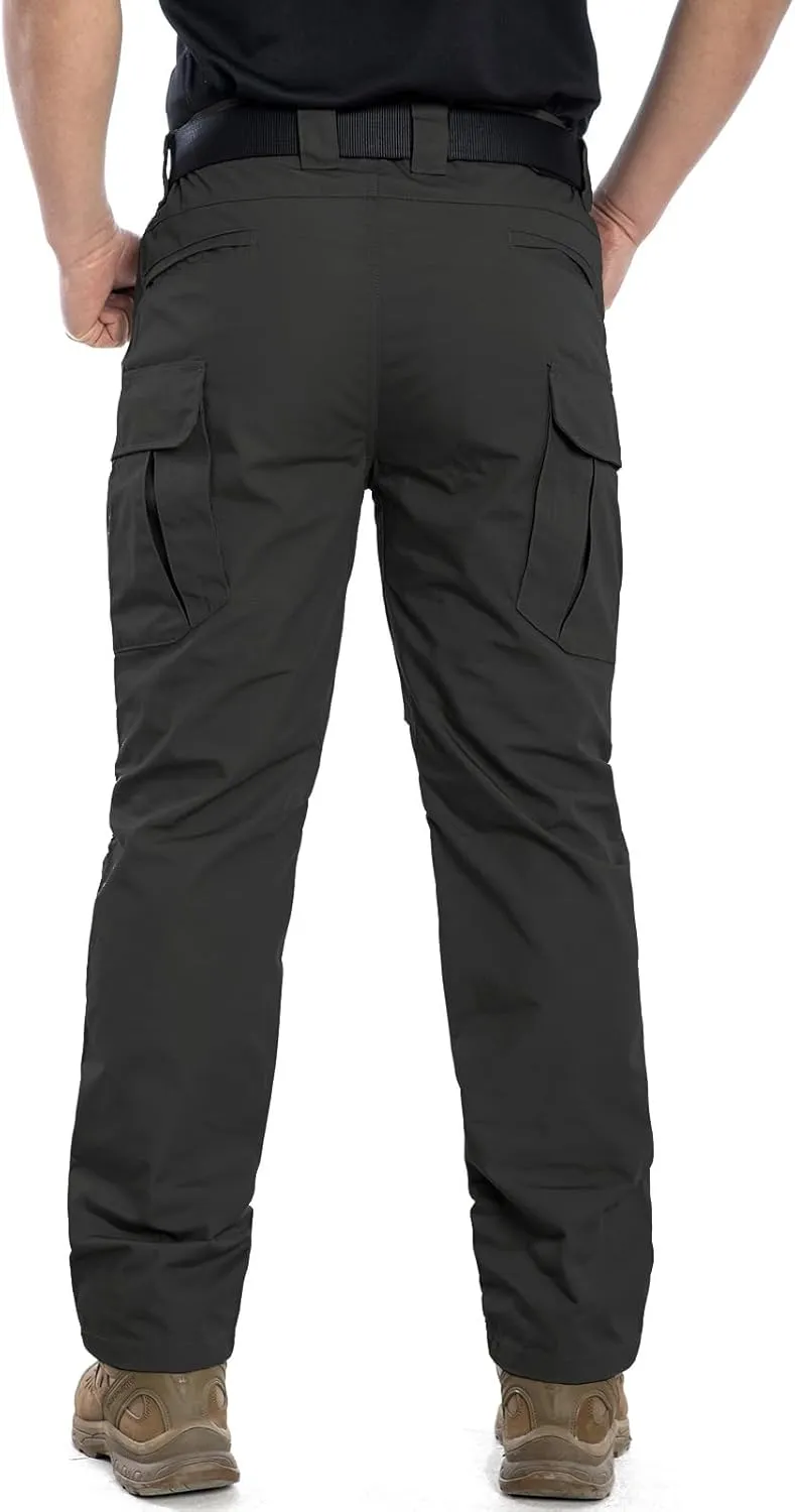 NAVEKULL Men's Outdoor Tactical Pants Rip Stop Lightweight Waterproof Military Combat Cargo Work Hiking Pants