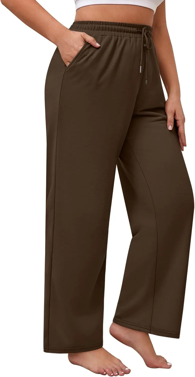 Neer 3 Pack Women's Plus Size Sweatpants Wide Leg Cargo Lounge Pants High Waist Ladies' Slacks Drawstring Jogger with Pockets