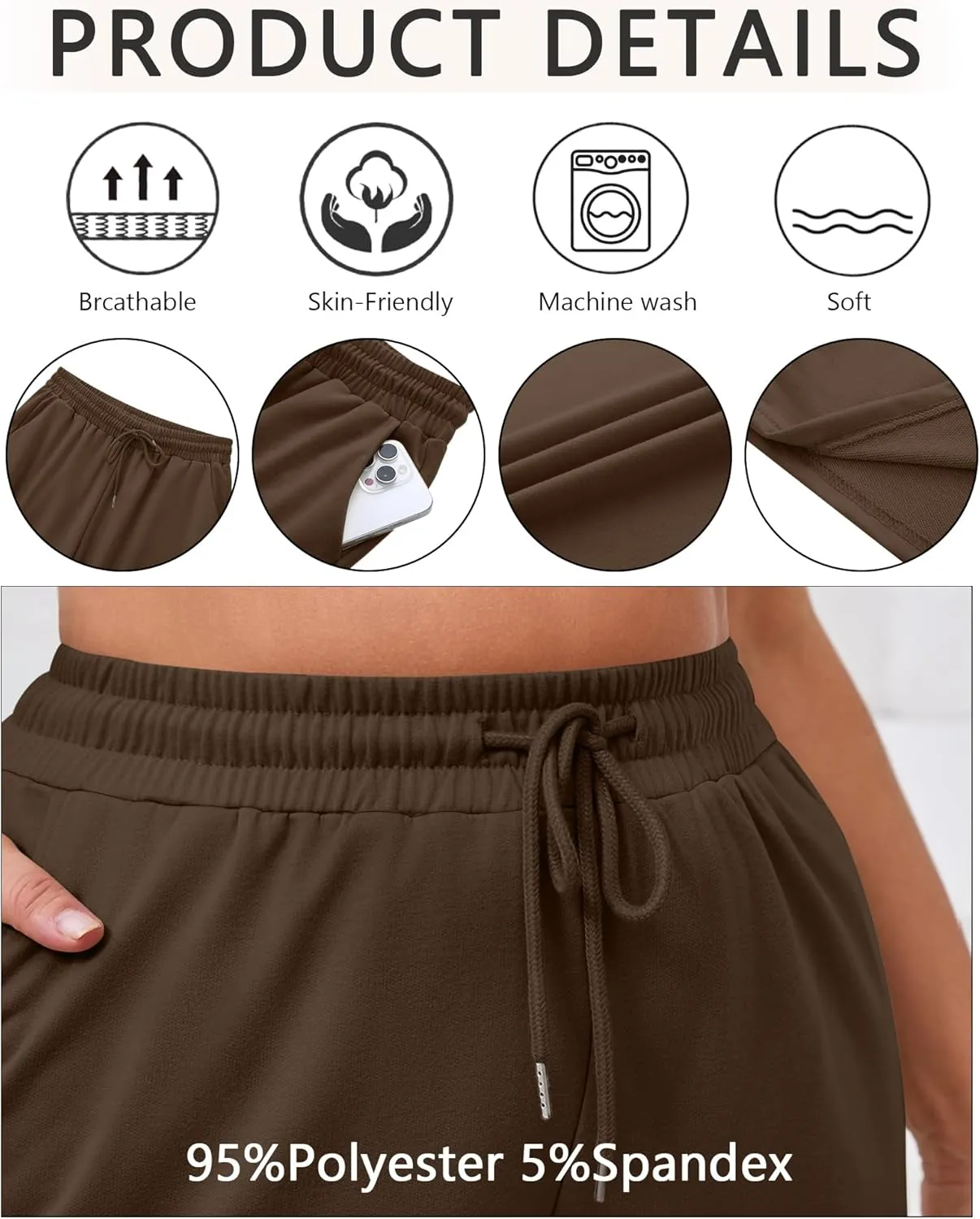 Neer 3 Pack Women's Plus Size Sweatpants Wide Leg Cargo Lounge Pants High Waist Ladies' Slacks Drawstring Jogger with Pockets