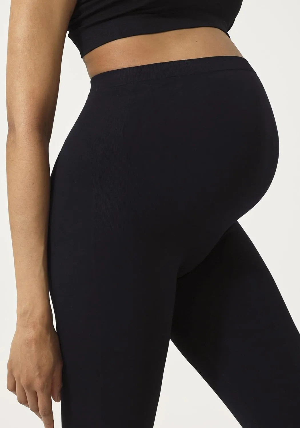 NOTHING FITS BUT Womens Classic Seamless Maternity Leggings, Belly Support Pants, Everyday Maternity Pants, wear