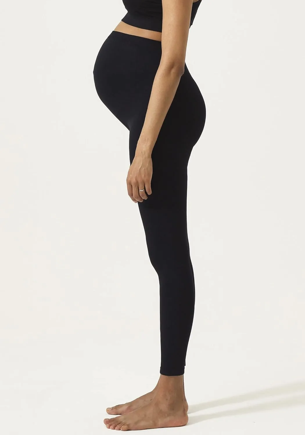 NOTHING FITS BUT Womens Classic Seamless Maternity Leggings, Belly Support Pants, Everyday Maternity Pants, wear