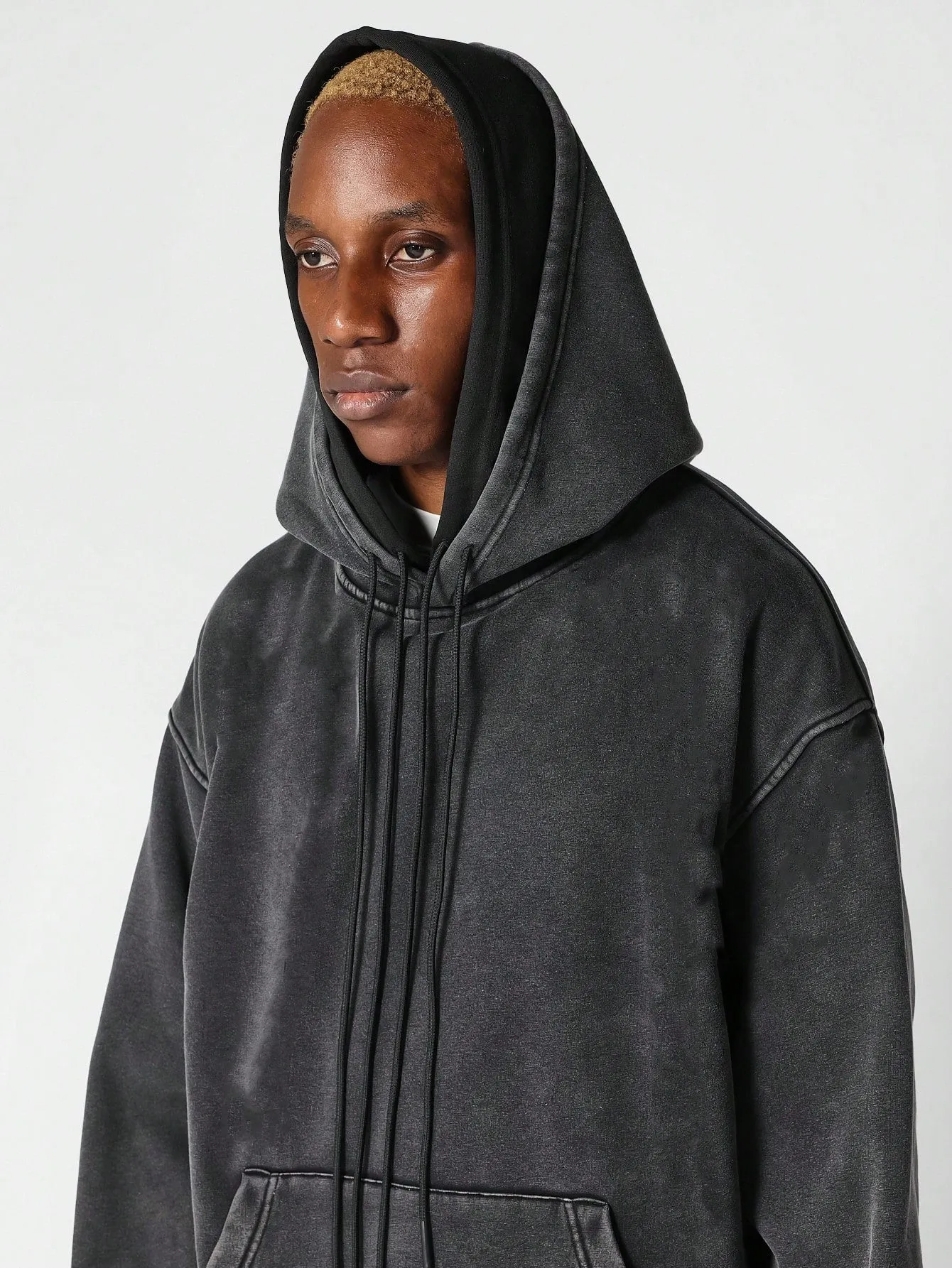 Overhead Washed Double Hoodie With Double Cords