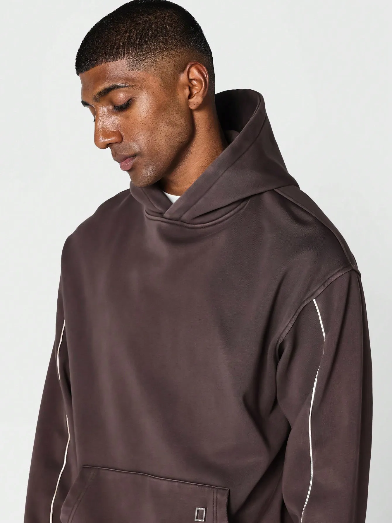 Overhead Washed Hoodie With Piping