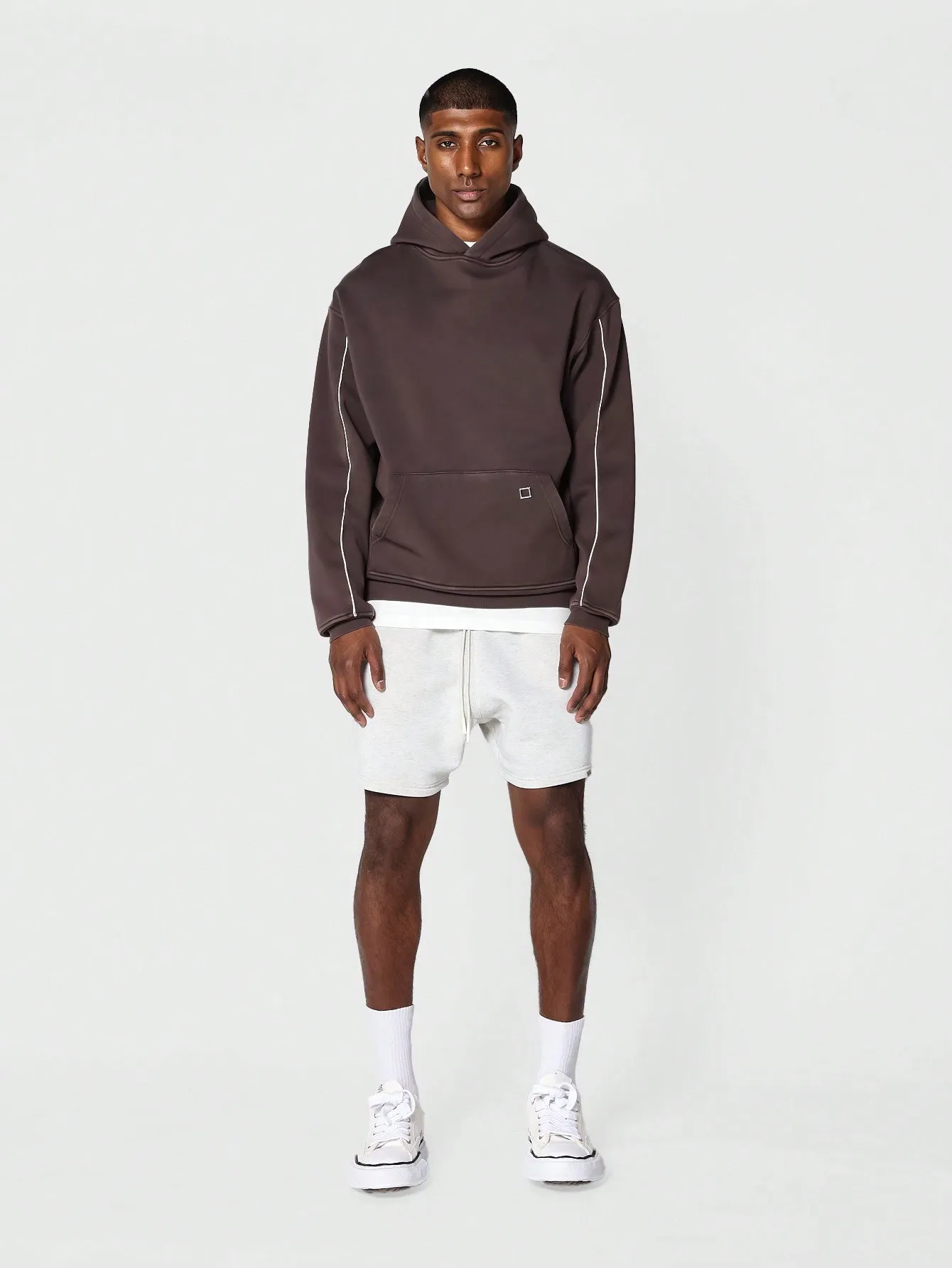Overhead Washed Hoodie With Piping