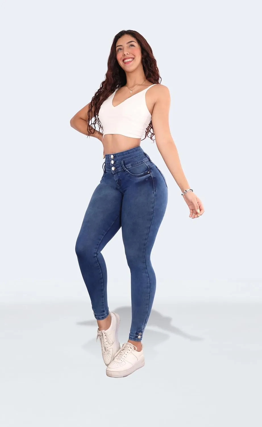 Pantalones Levanta Cola Colombian Butt Lifting Jeans - High Waisted for Women