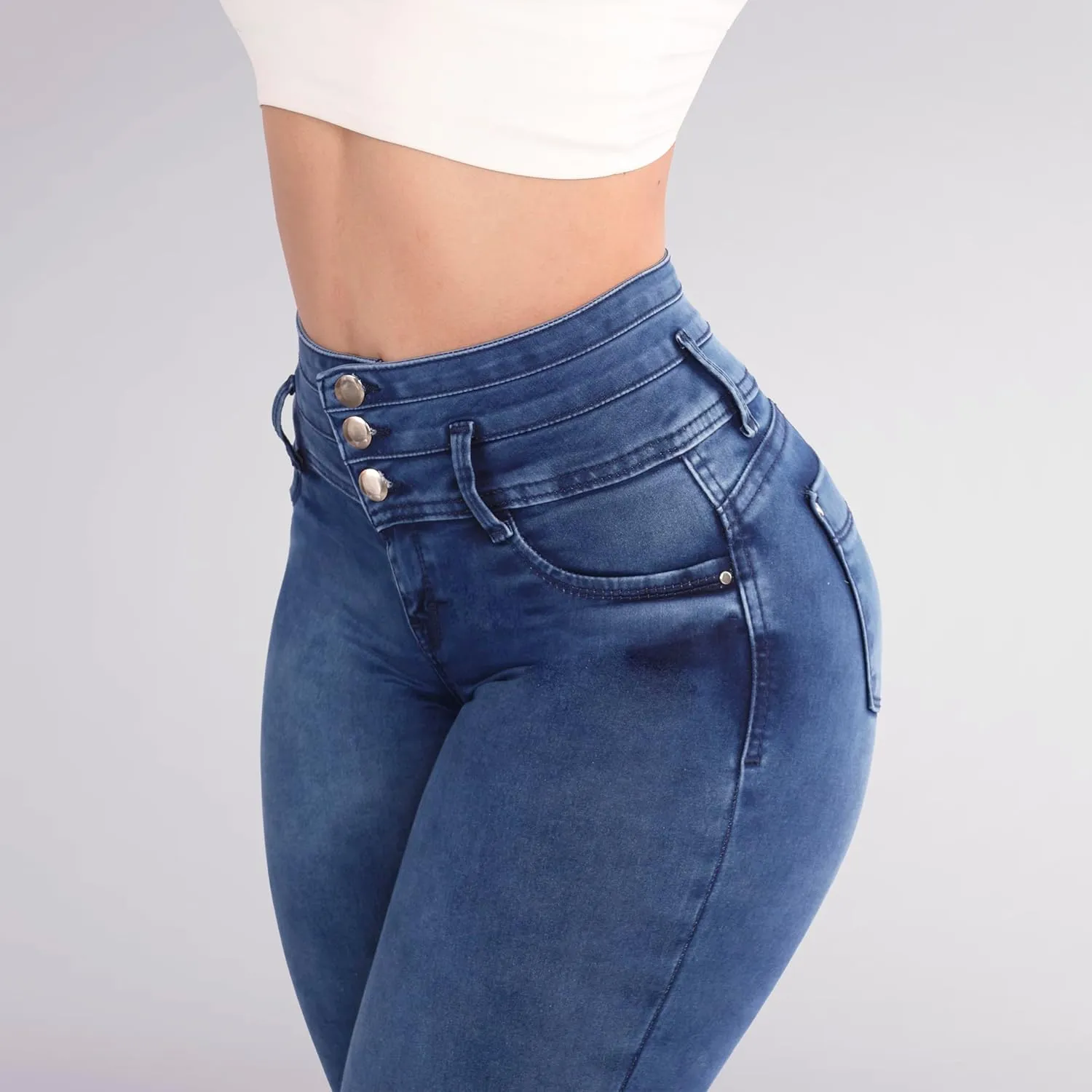 Pantalones Levanta Cola Colombian Butt Lifting Jeans - High Waisted for Women