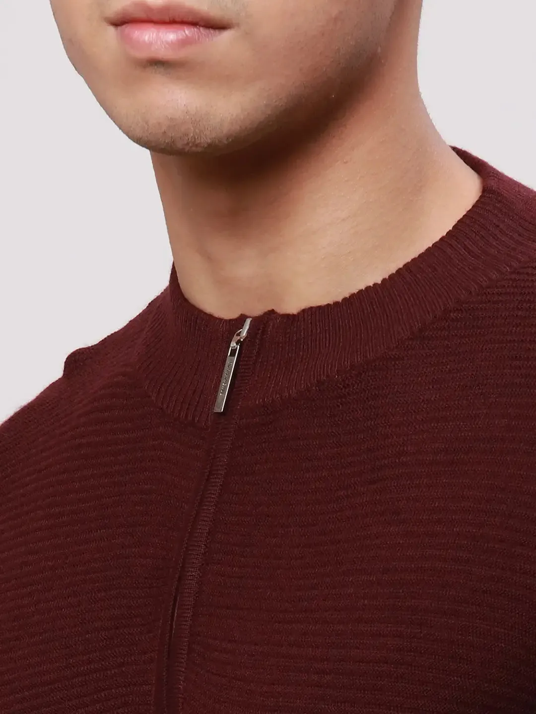 Park Avenue Men Red Regular Fit Solid Cotton Pullovers