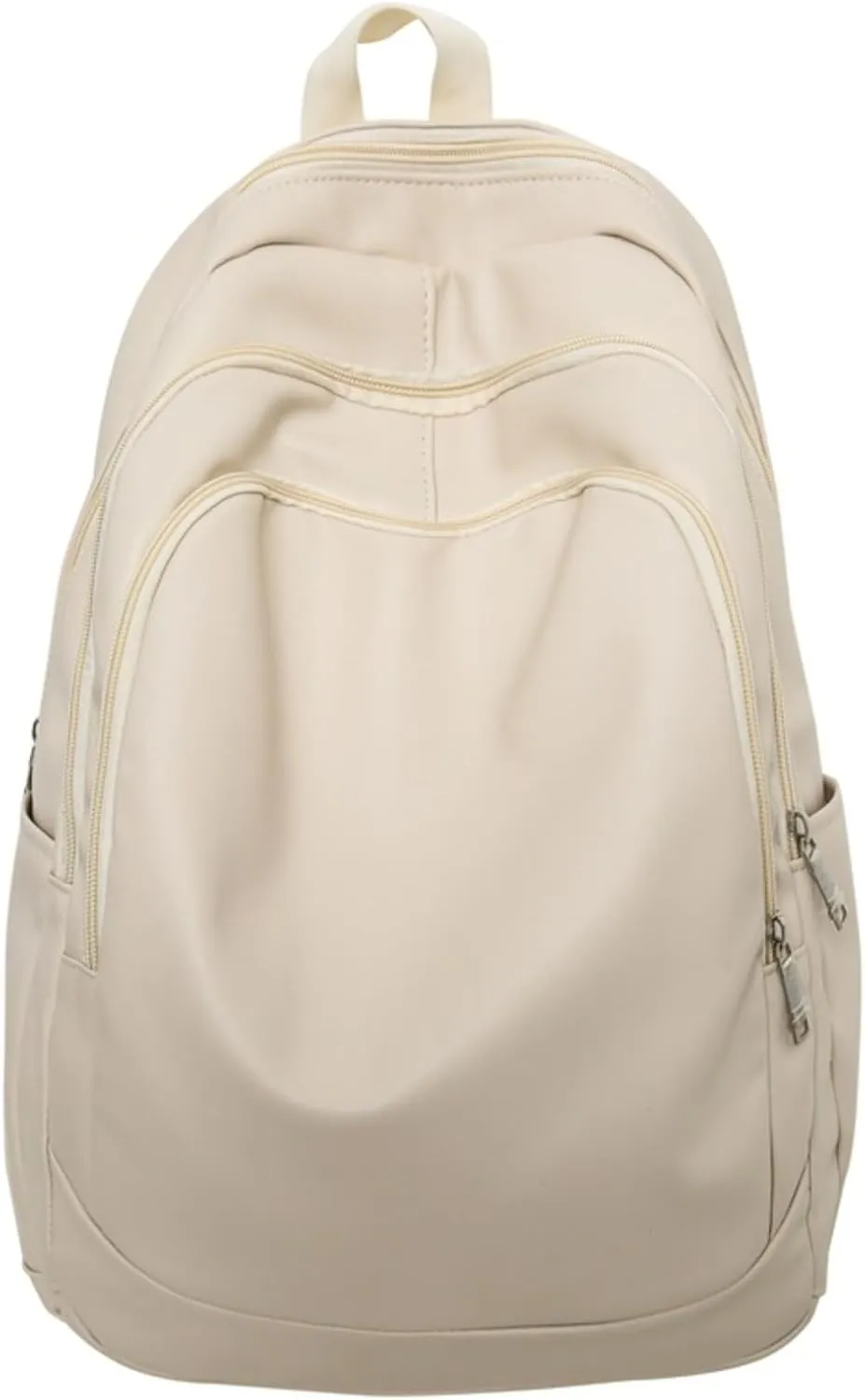 PU Leather Laptop Backpack for Women & Men, Carry On Backpack College Backpack, Anti-Theft Travel Bag (White)