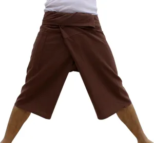 RaanPahMuang Thai Fisherman Shorts Men/Women, Loose Yoga, Pirate, Harem Pants, 100% Cotton, Unisex Kimono Pants