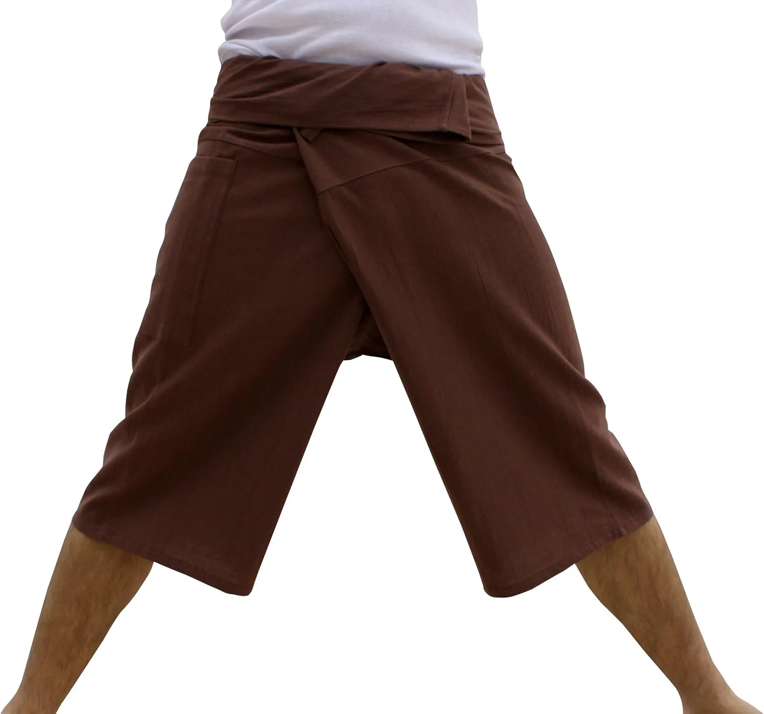 RaanPahMuang Thai Fisherman Shorts Men/Women, Loose Yoga, Pirate, Harem Pants, 100% Cotton, Unisex Kimono Pants
