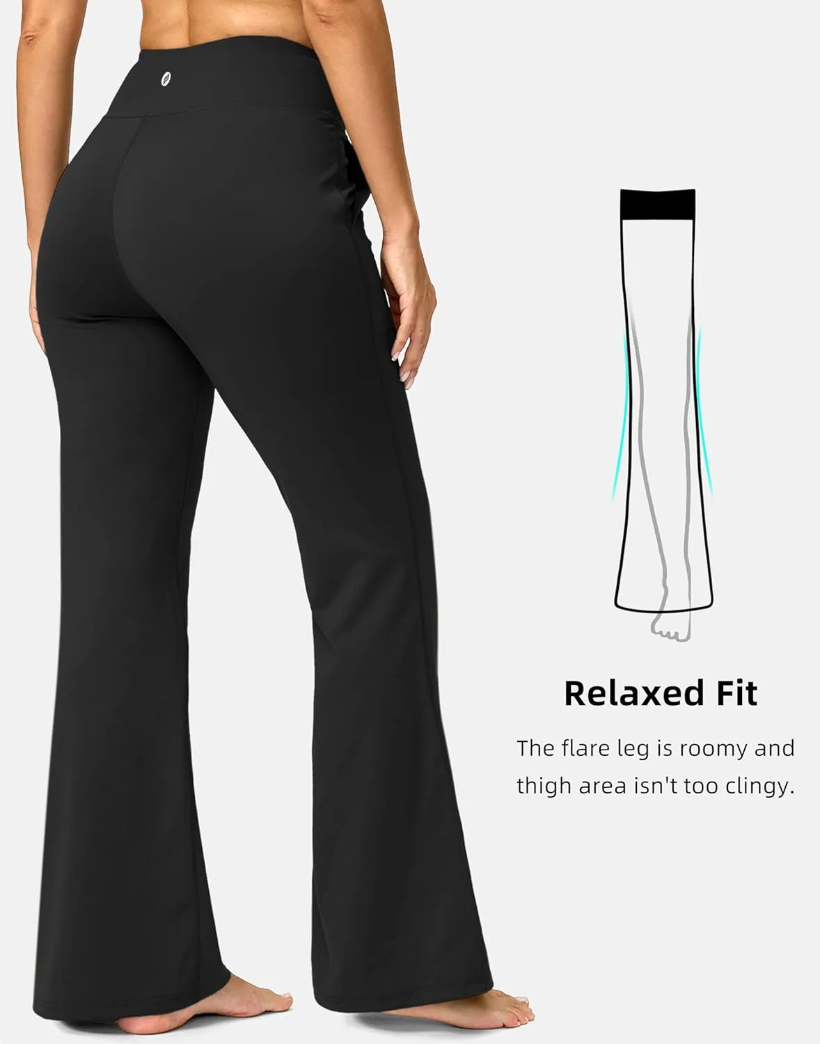 SANTINY Bootcut Pants for Women 28.5"/30.5"/32" Loose High Waisted Wide Leg Leggings Dress Work Flare Yoga Pants with Pockets