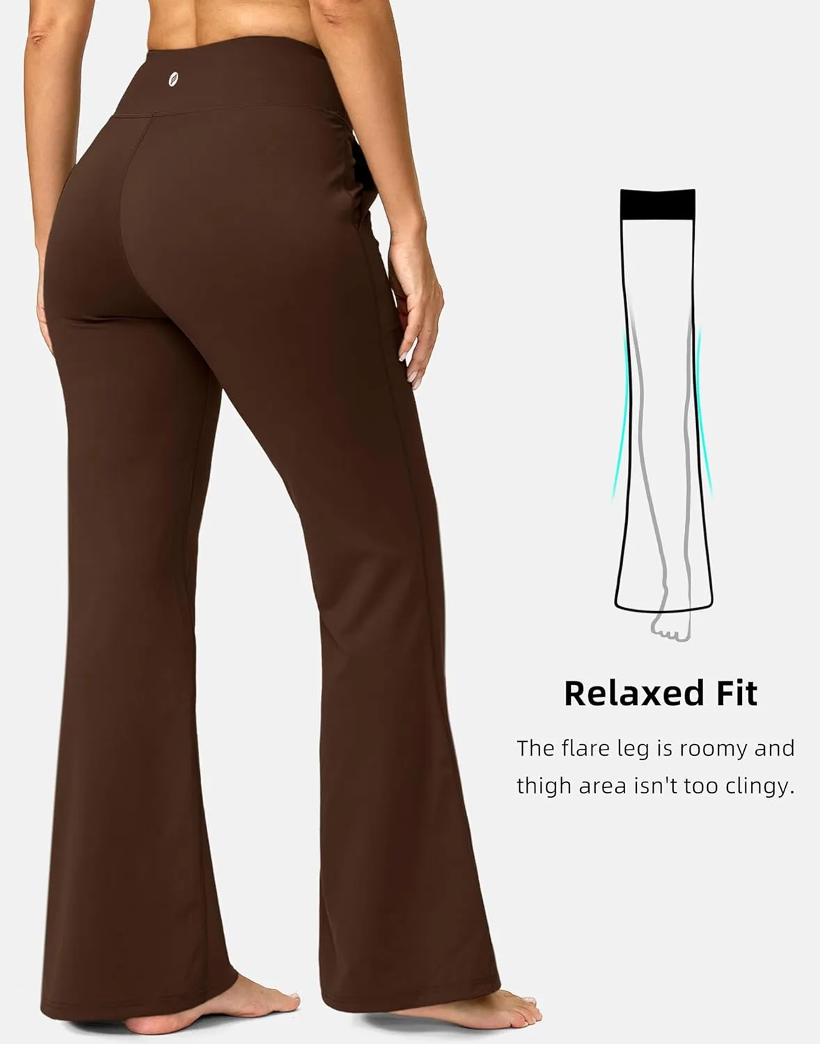 SANTINY Bootcut Pants for Women 28.5"/30.5"/32" Loose High Waisted Wide Leg Leggings Dress Work Flare Yoga Pants with Pockets
