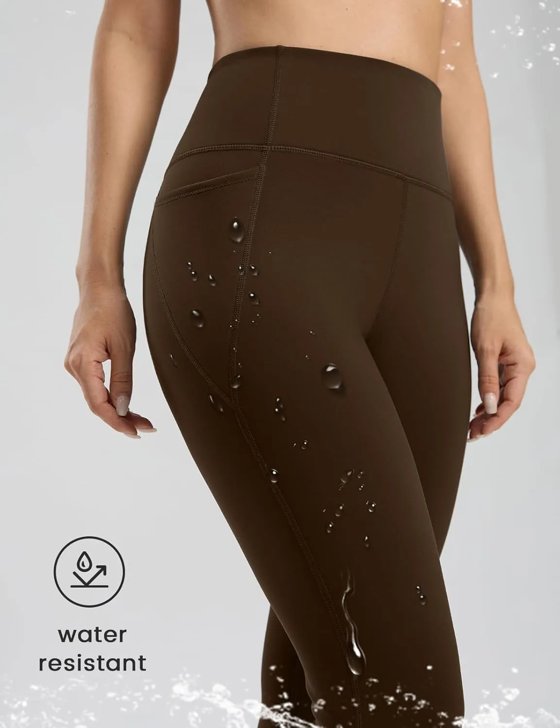 Seamaid Fleece Lined Pants Women 30" Water Resistant Flare Leggings Winter Bell Bottom Yoga Pants with Pockets Hiking