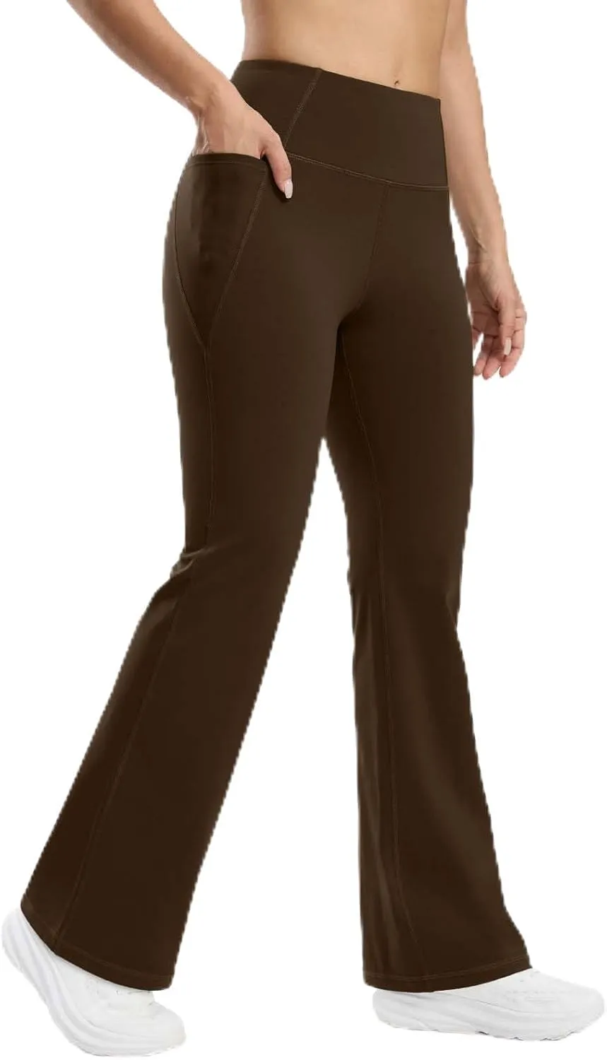 Seamaid Fleece Lined Pants Women 30" Water Resistant Flare Leggings Winter Bell Bottom Yoga Pants with Pockets Hiking
