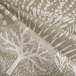 See You at Six Woodland Tonal Trees French Terry Agate Gray Green