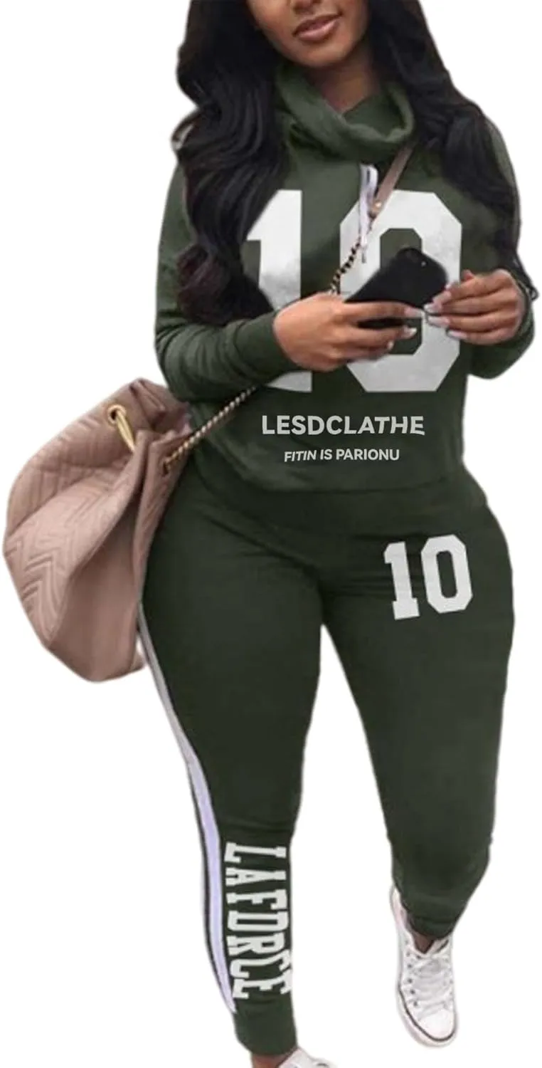 Sexyshine Women's Casual 2 Piece Camouflage Letter Print Outfits Pullover Sweatshirt Tops Long Pants Tracksuits Set Plus Size
