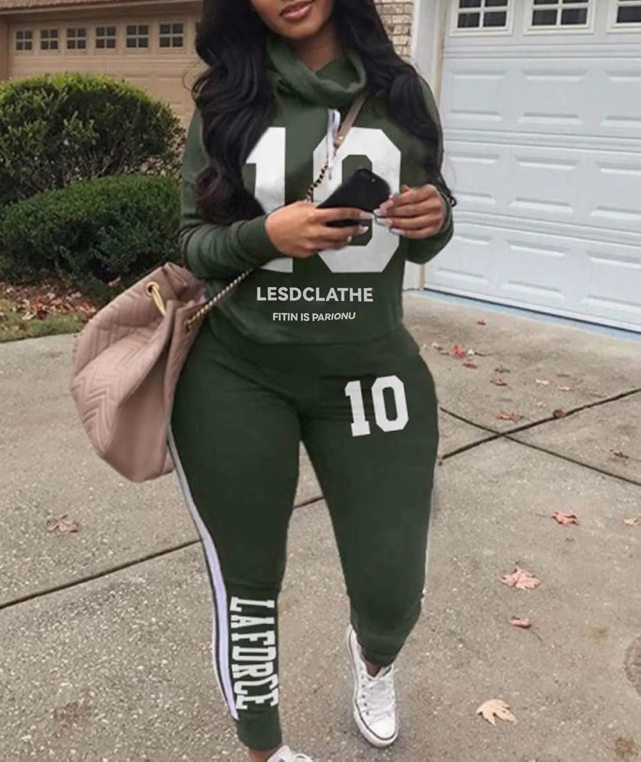 Sexyshine Women's Casual 2 Piece Camouflage Letter Print Outfits Pullover Sweatshirt Tops Long Pants Tracksuits Set Plus Size