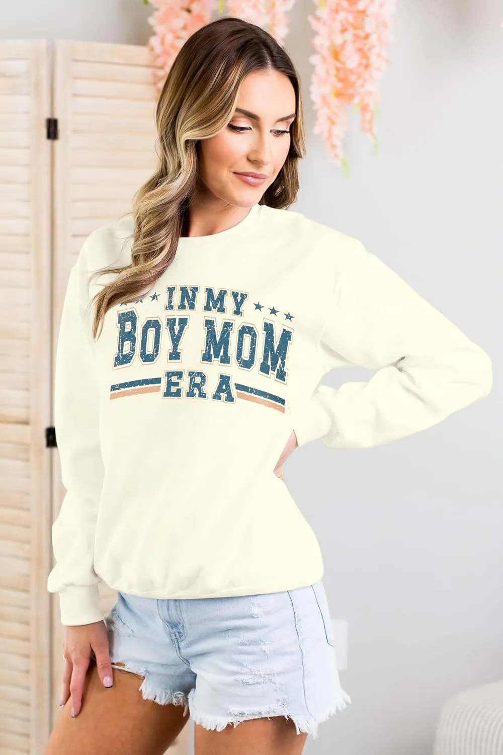 SFHFY Womens Mom Sweatshirts: Mama Crewneck Sweatshirt Casual Mom Life Pullover Mama Mode Long Sleeve Shirt Mommy Tops