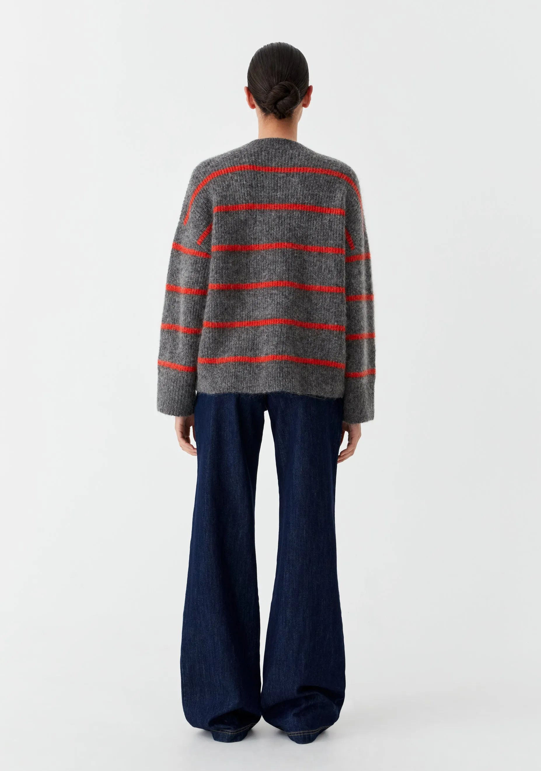 Silas Stripe Knit Pullover_Charcoal