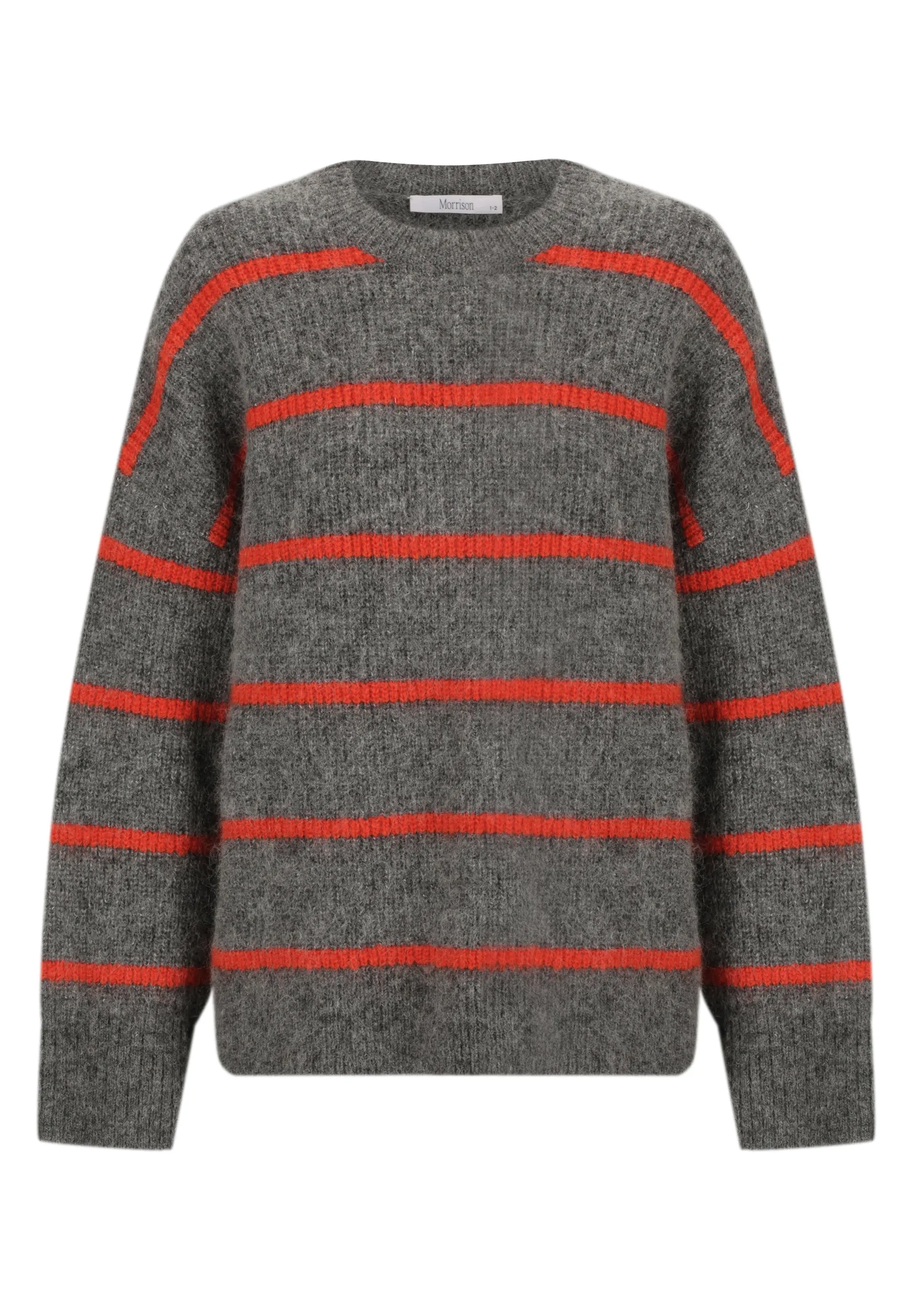 Silas Stripe Knit Pullover_Charcoal