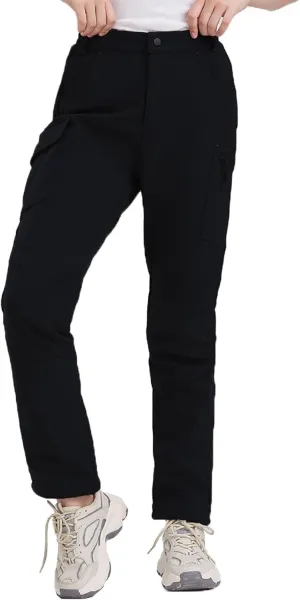 SKYROO Women's Winter Pants Fleece Lined Warm Pants for Hiking Outdoor Water Resistant Elastic Waist