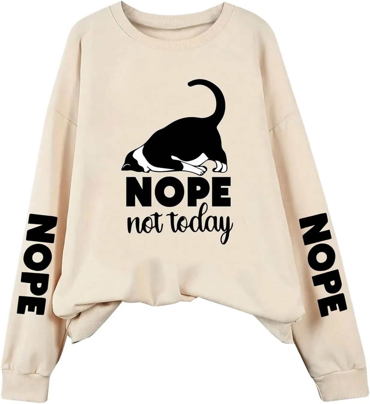SOLY HUX Women's Plus Size Sweatshirt Cartoon Letter Print Crew Neck Drop Shoulder Long Sleeve Casual Pullover Tops