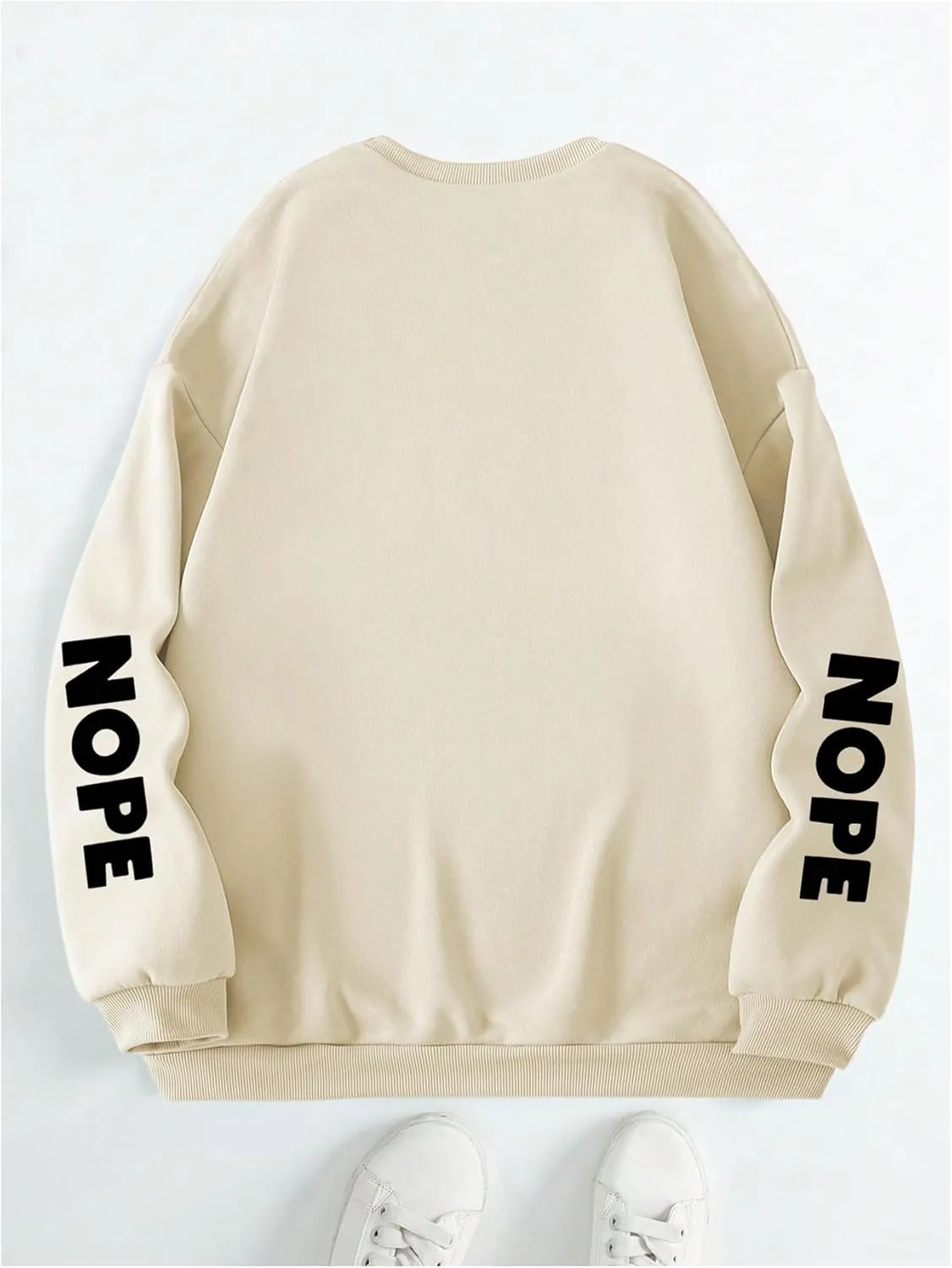 SOLY HUX Women's Plus Size Sweatshirt Cartoon Letter Print Crew Neck Drop Shoulder Long Sleeve Casual Pullover Tops