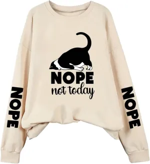 SOLY HUX Women's Plus Size Sweatshirt Cartoon Letter Print Crew Neck Drop Shoulder Long Sleeve Casual Pullover Tops