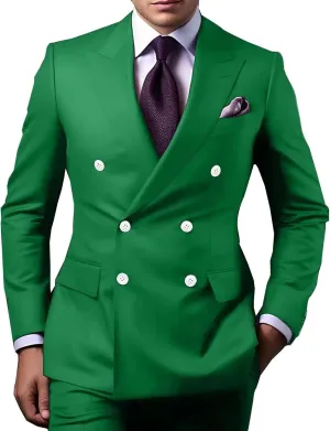 Suits for Men 2 Piece Slim Fit Men's Suit Double Breasted Formal Blazer Jacket Vest Pants Set Wedding Prom Party
