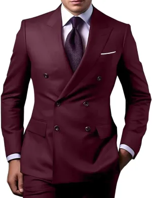 Suits for Men 2 Piece Slim Fit Men's Suit Double Breasted Formal Blazer Jacket Vest Pants Set Wedding Prom Party