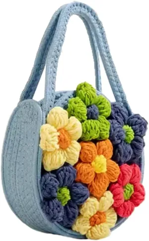 Summer Floral Beach Bag Womens Lightweight Vacation Travel Hobo Shoulder Bag Soft Large Crossbody Bag