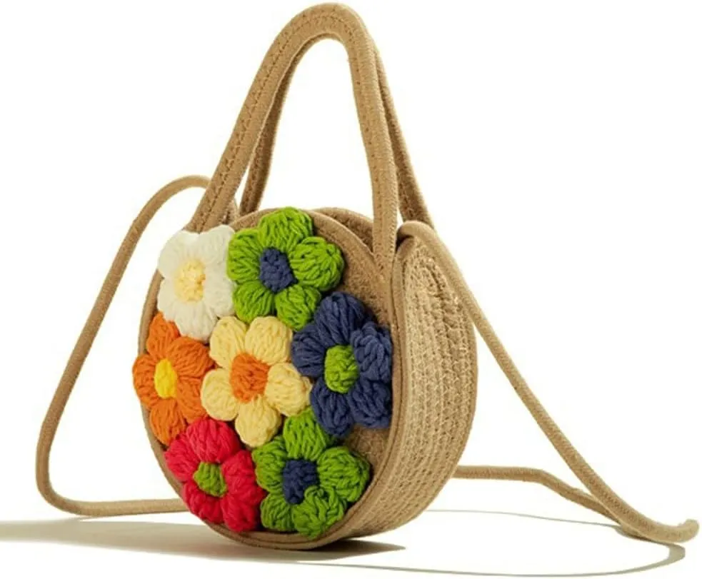 Summer Floral Beach Bag Womens Lightweight Vacation Travel Hobo Shoulder Bag Soft Large Crossbody Bag