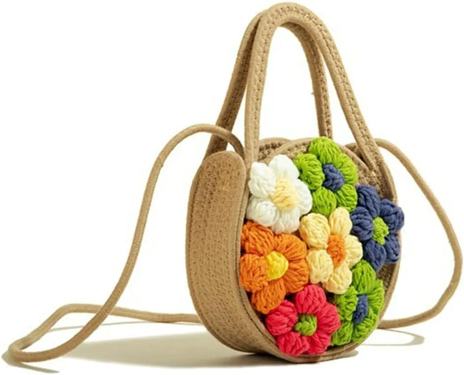 Summer Floral Beach Bag Womens Lightweight Vacation Travel Hobo Shoulder Bag Soft Large Crossbody Bag